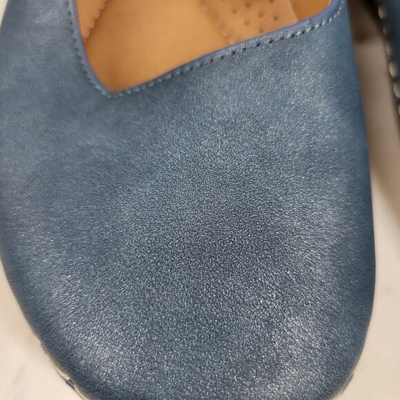 GC‎ Lira Leather Mary Janes Womens 7 Metallic Blue Closed Toe Shoes - Picture 8 of 16
